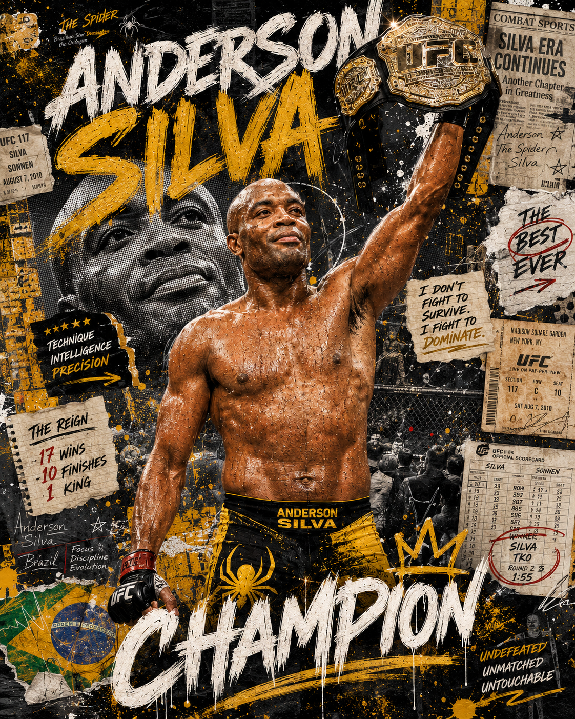 Anderson Silva — 5×7 Canvas Art