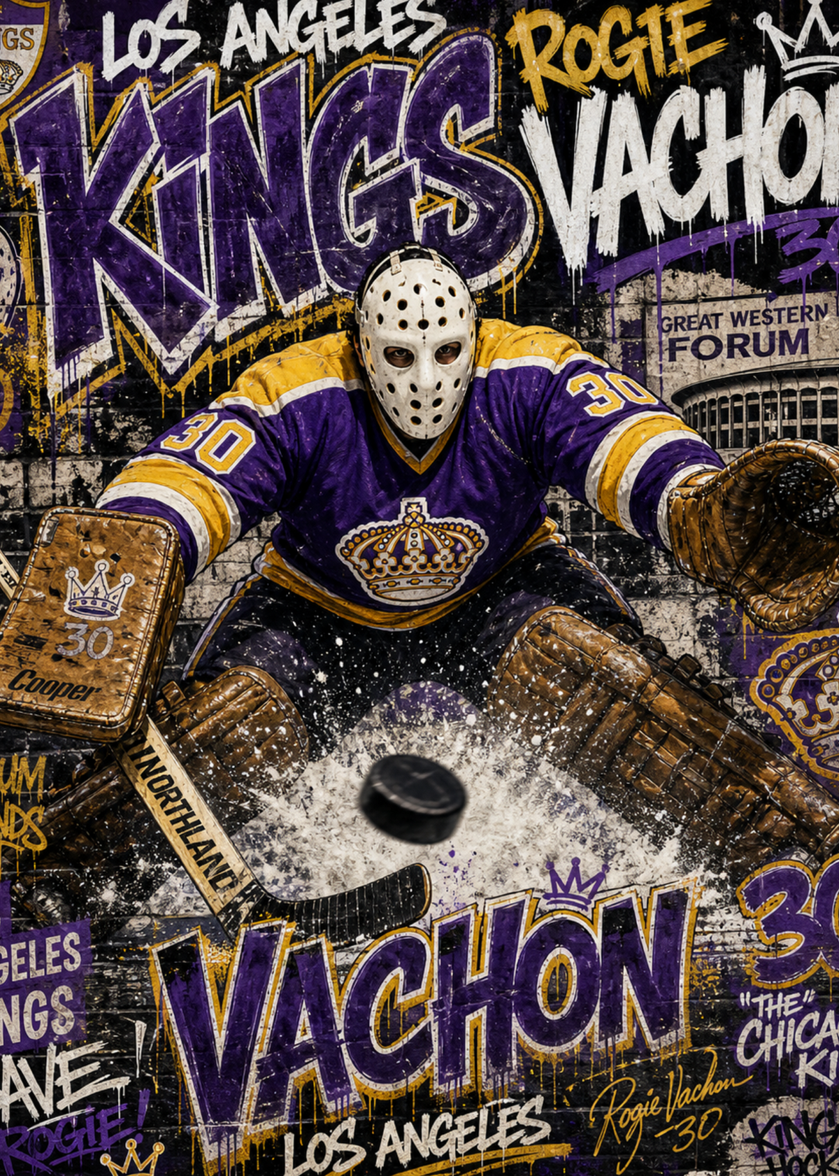 Rogie Vachon — LA Kings 5×7 Canvas Art