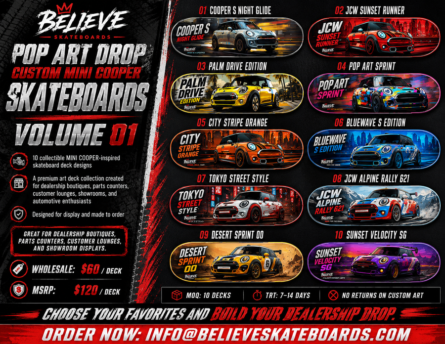 MINI COOPER SKATEBOARD DROP- VOLUME 1