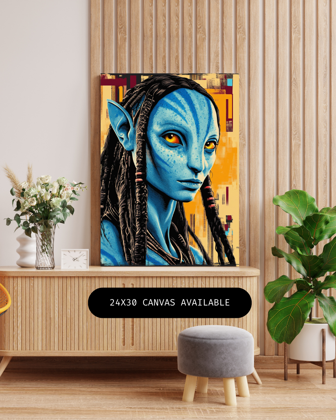 Tall Blue People- Custom Canvas Wall Art
