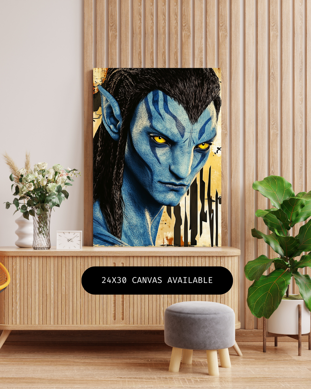 Tall Blue People- Custom Canvas Wall Art
