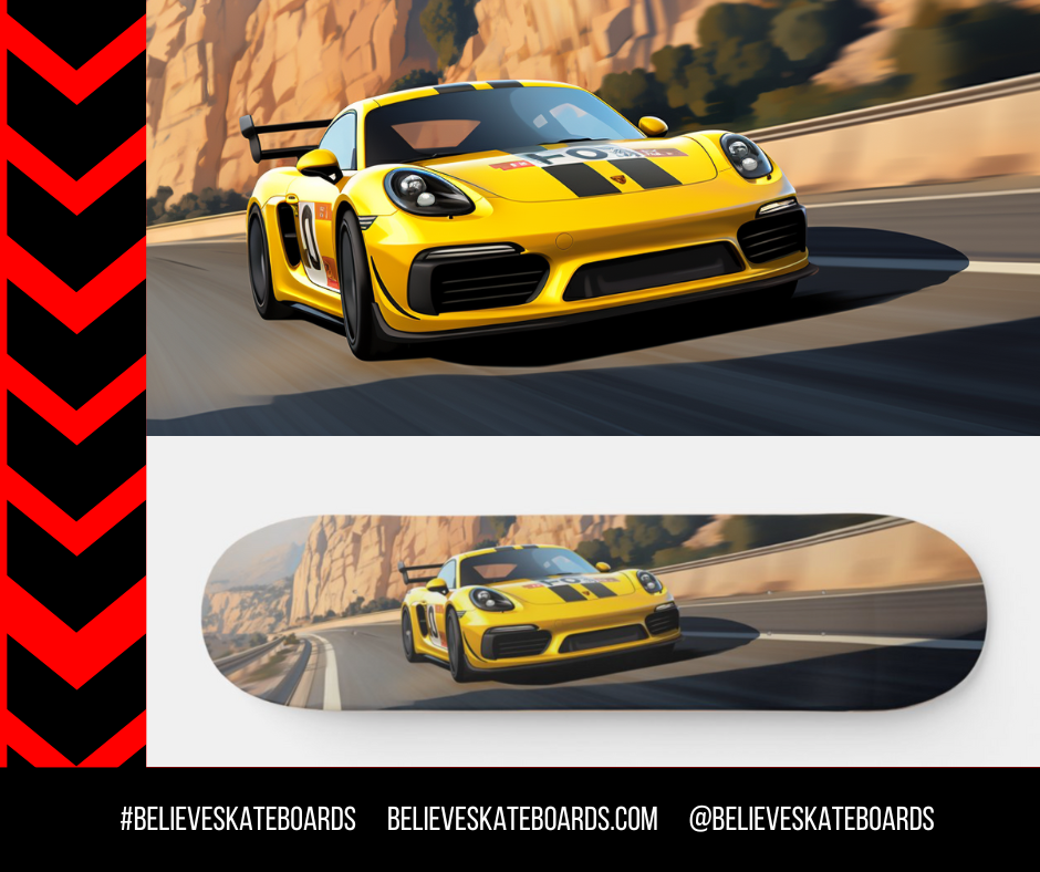 Porsche Automotive Art Skateboard Deck — Design 47
