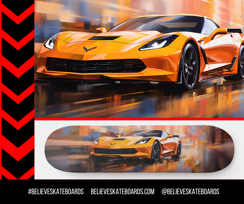 Chevy Automotive Art Skateboard Deck — Design 05