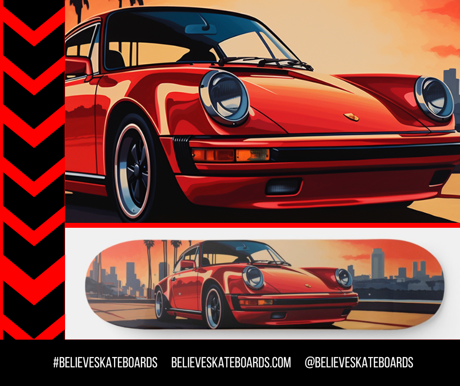 Porsche Automotive Art Skateboard Deck — Design 20