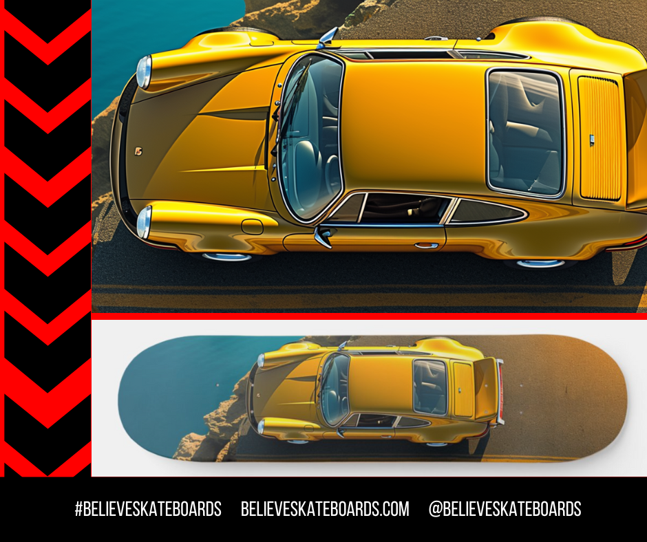 Porsche Automotive Art Skateboard Deck — Design 18