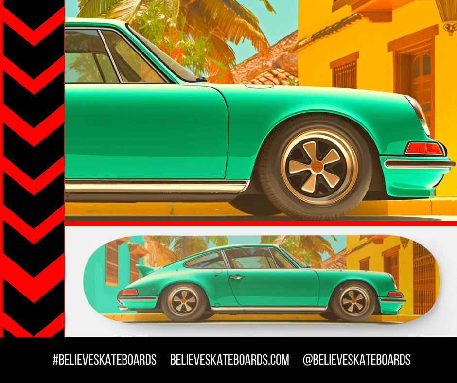 Porsche Automotive Art Skateboard Deck — Design 29