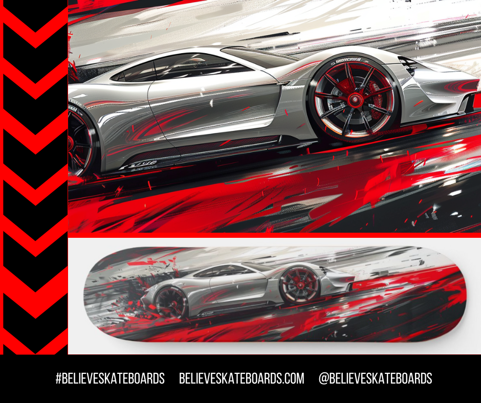Porsche Automotive Art Skateboard Deck — Design 10