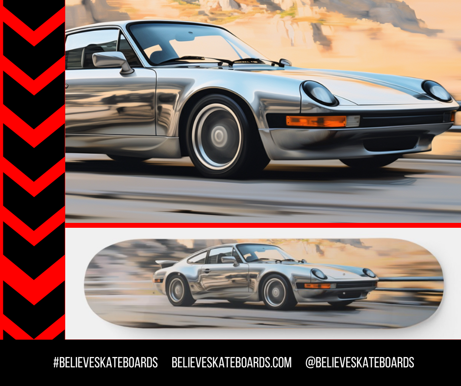 Porsche Automotive Art Skateboard Deck — Design 37