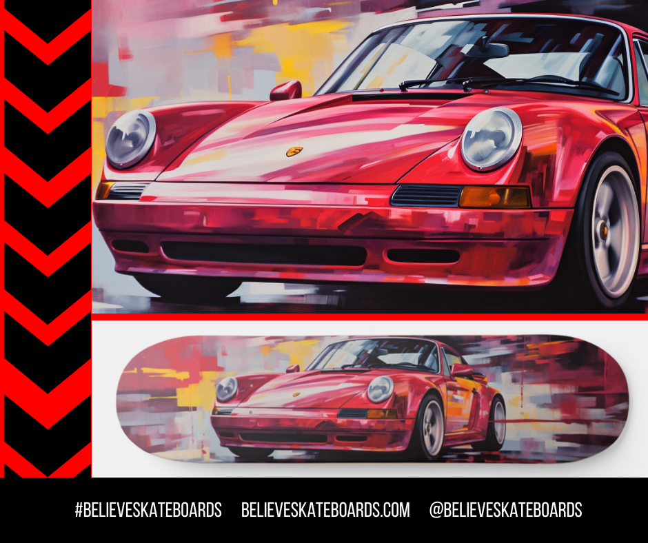 Porsche Automotive Art Skateboard Deck — Design 15