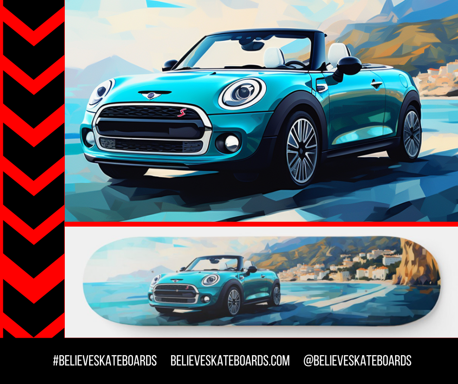 Mini Cooper Automotive Art Skateboard Deck — Design 13
