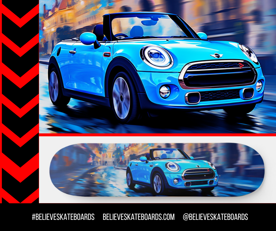 Mini Cooper Automotive Art Skateboard Deck — Design 04