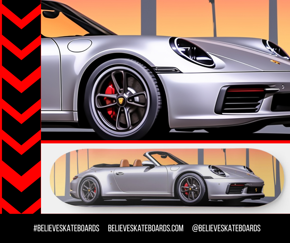 Porsche Automotive Art Skateboard Deck — Design 46