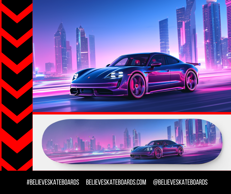 Porsche Automotive Art Skateboard Deck — Design 31