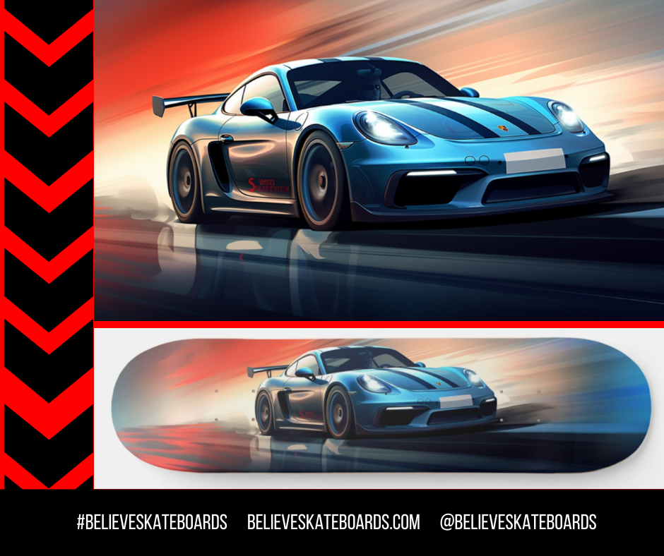 Porsche Automotive Art Skateboard Deck — Design 39