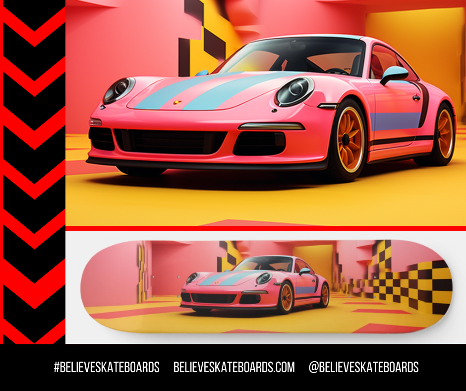 Porsche Automotive Art Skateboard Deck — Design 35