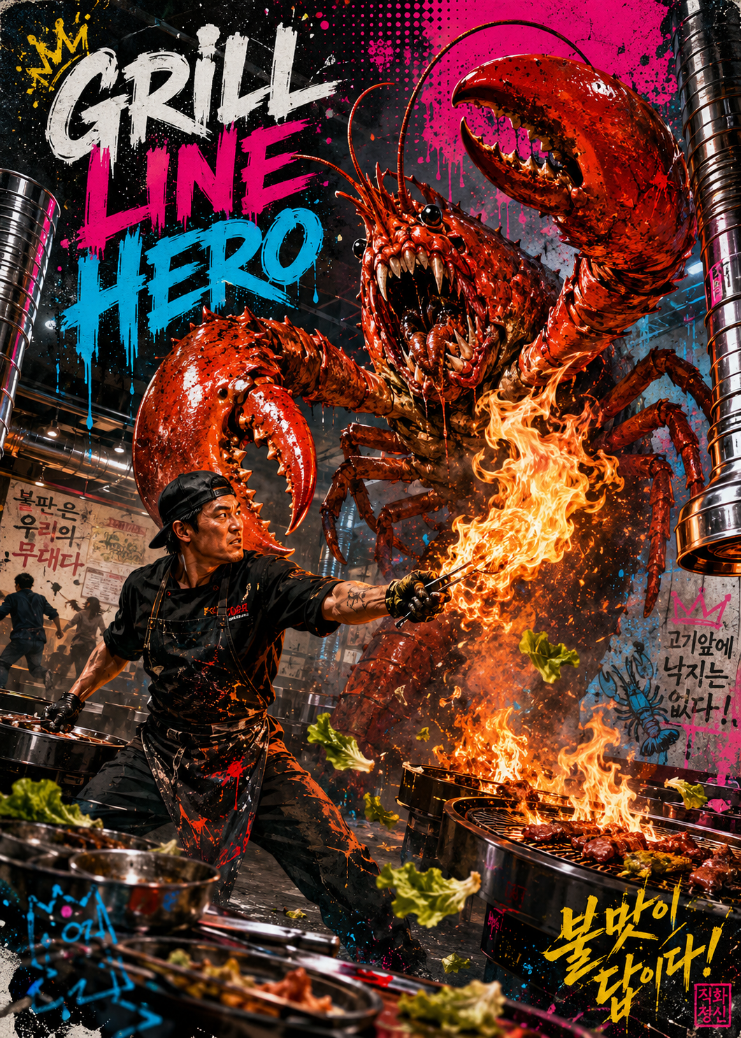 Grill Line Hero- Custom 5x7