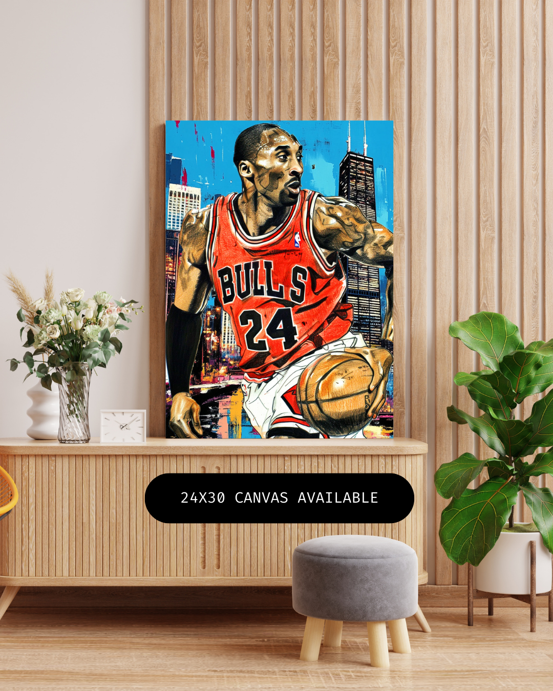 Bulls 24 - Custom Canvas Wall Art