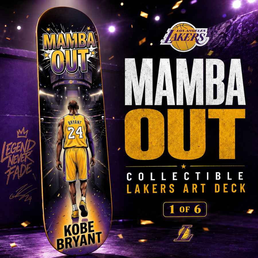 LA Basketball Out Mamba- Customized Skateboard