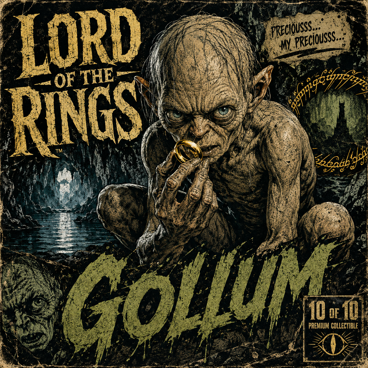 Lord of the Rings Gollum- 4x4 Tile