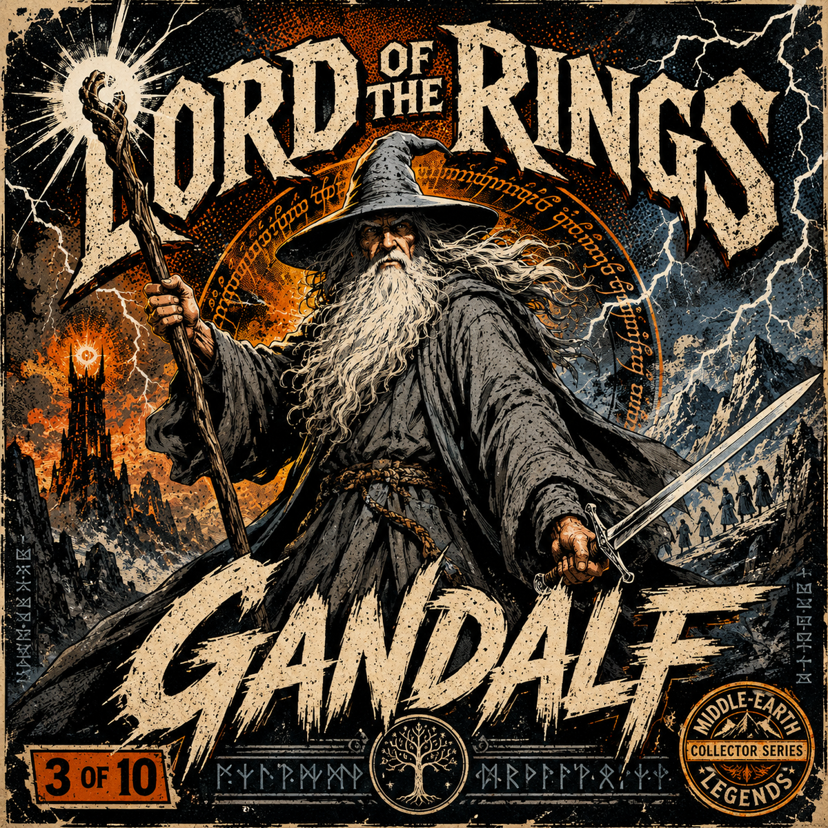 Lord of the Rings Gandalf- 4x4 Tile
