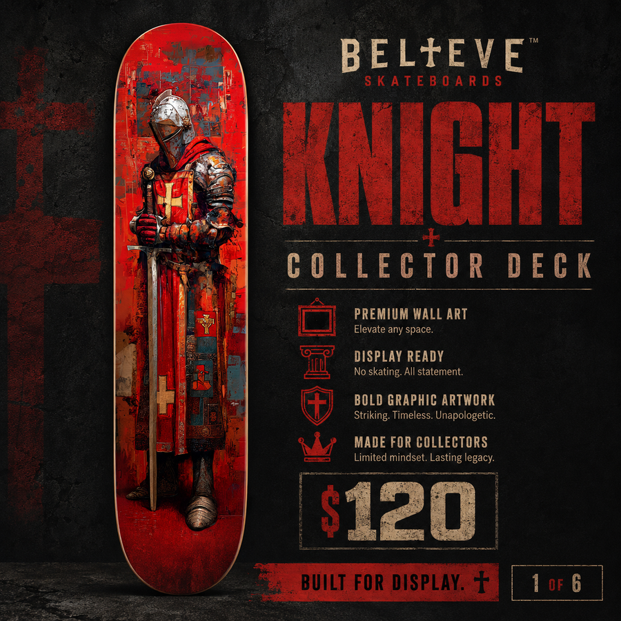 Templar Knight 1 - Customized Skateboard