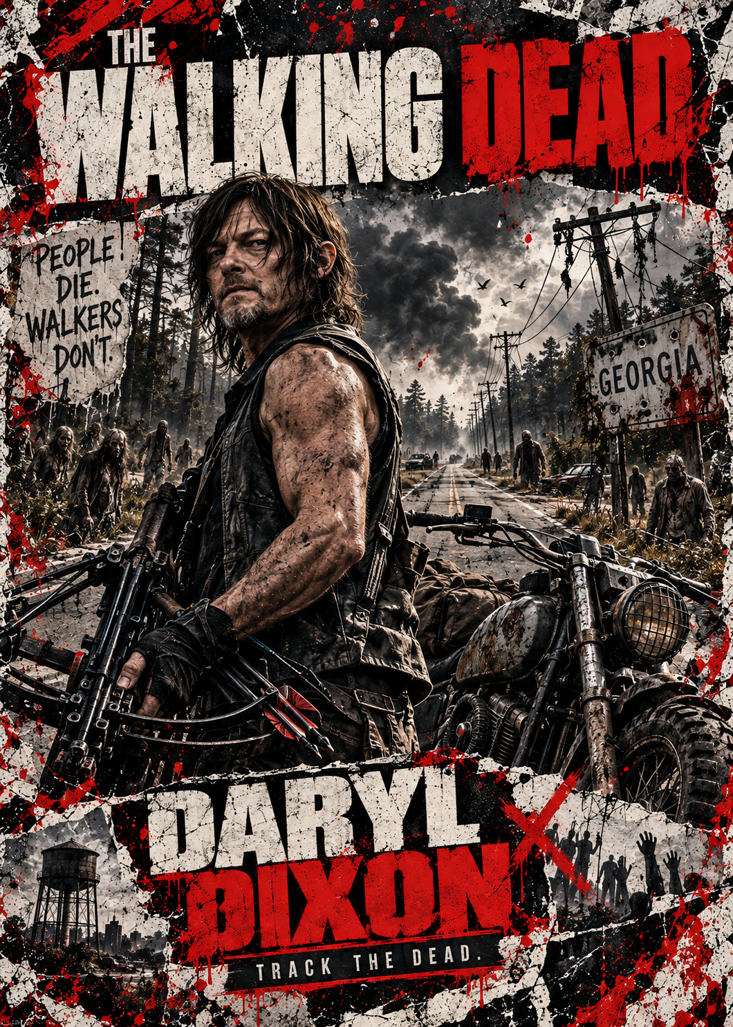 The Walking Dead — Daryl Dixon — 5×7 Canvas Art
