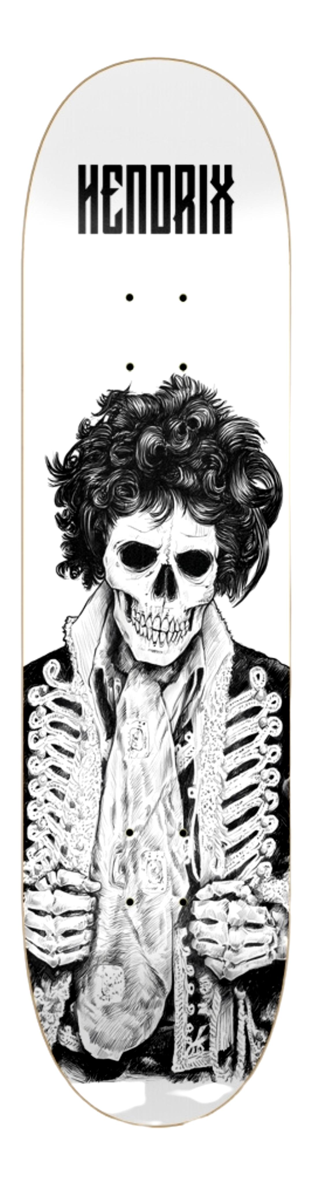 Hendrix Skeleton Portrait — Skateboard Deck