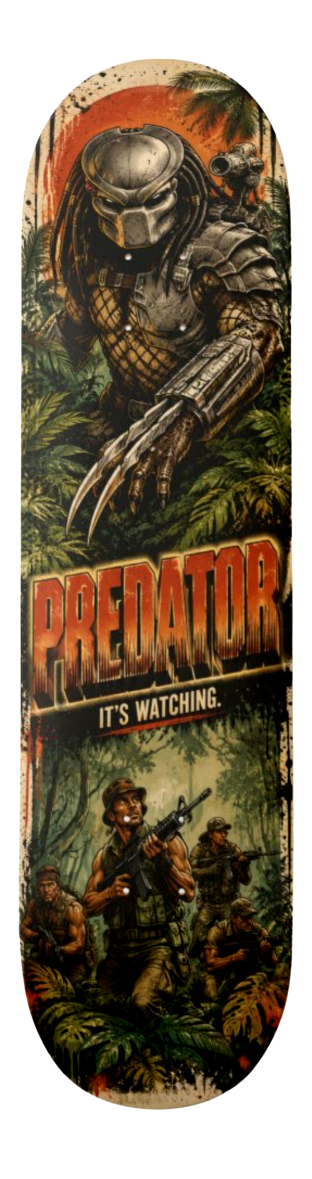 Predator Watching in Jungle — Skateboard Deck
