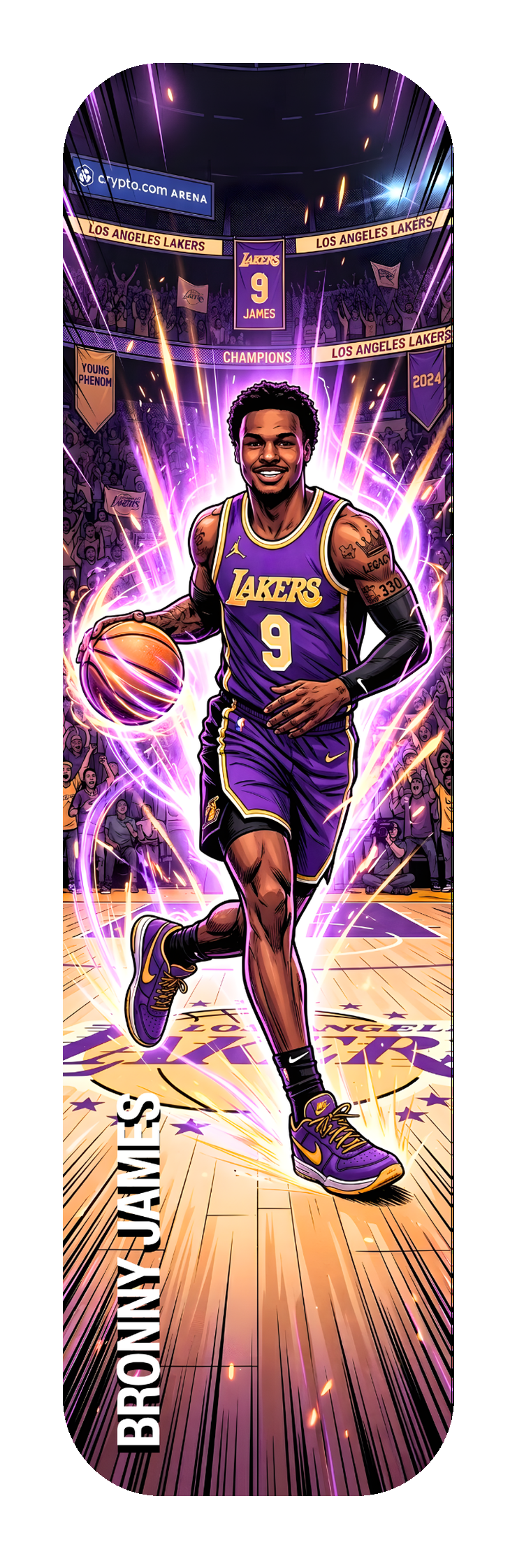 Bronny James Lakers — Skateboard Deck