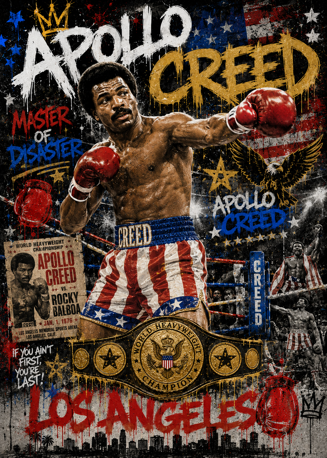 Apollo Creed — Master of Disaster — 5×7 Canvas Art