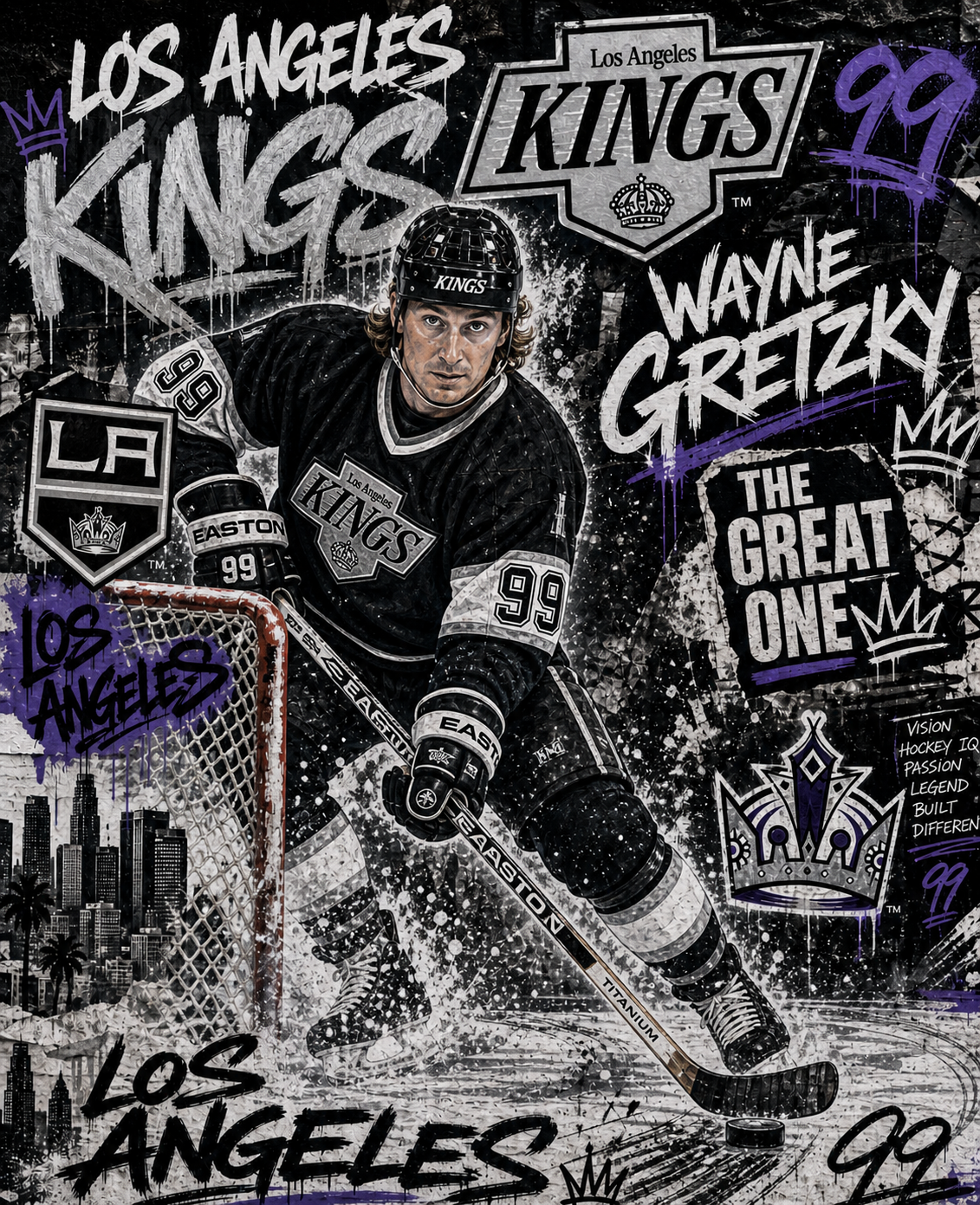 Wayne Gretzky — The Great One 5×7 Canvas Art