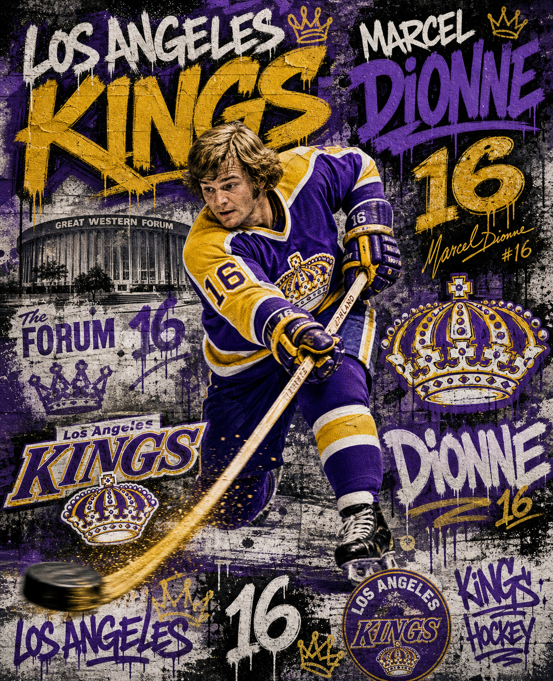 Marcel Dionne — LA Kings 5×7 Canvas Art