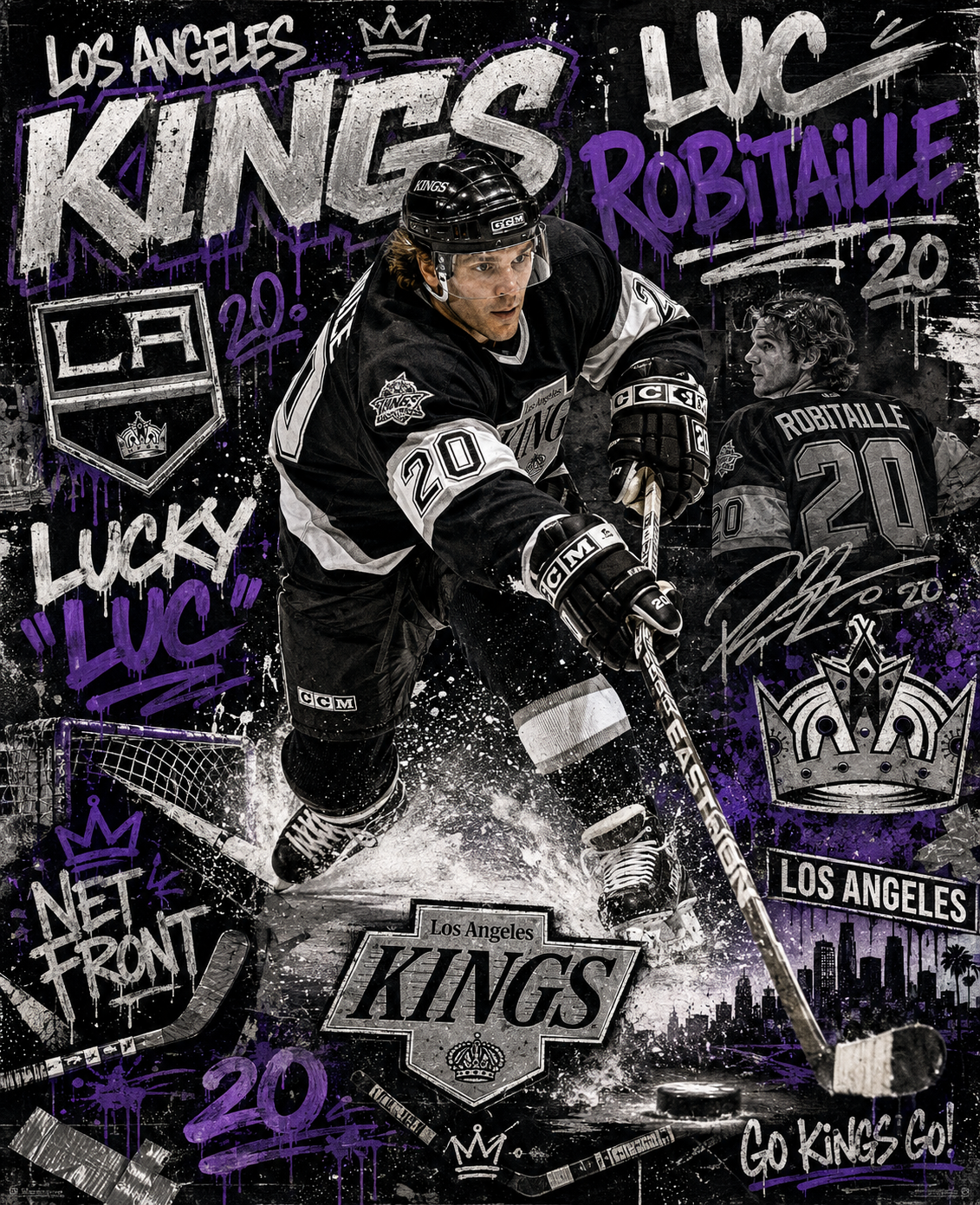 Luc Robitaille — LA Kings 5×7 Canvas Art