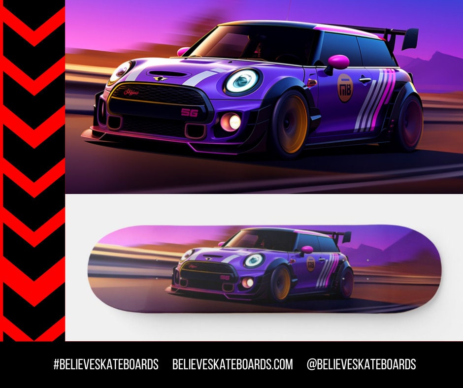 Mini Cooper Automotive Art Skateboard Deck — Design 01