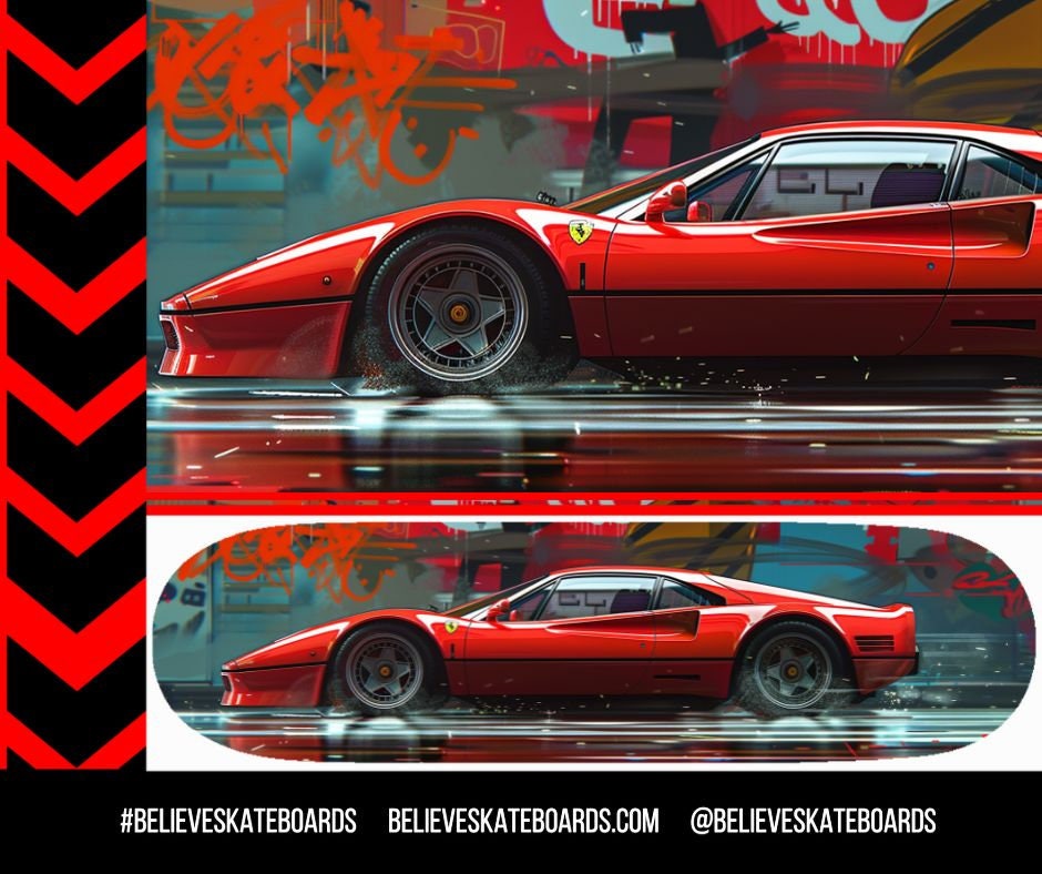 Ferrari Automotive Art Skateboard Deck — Design 13