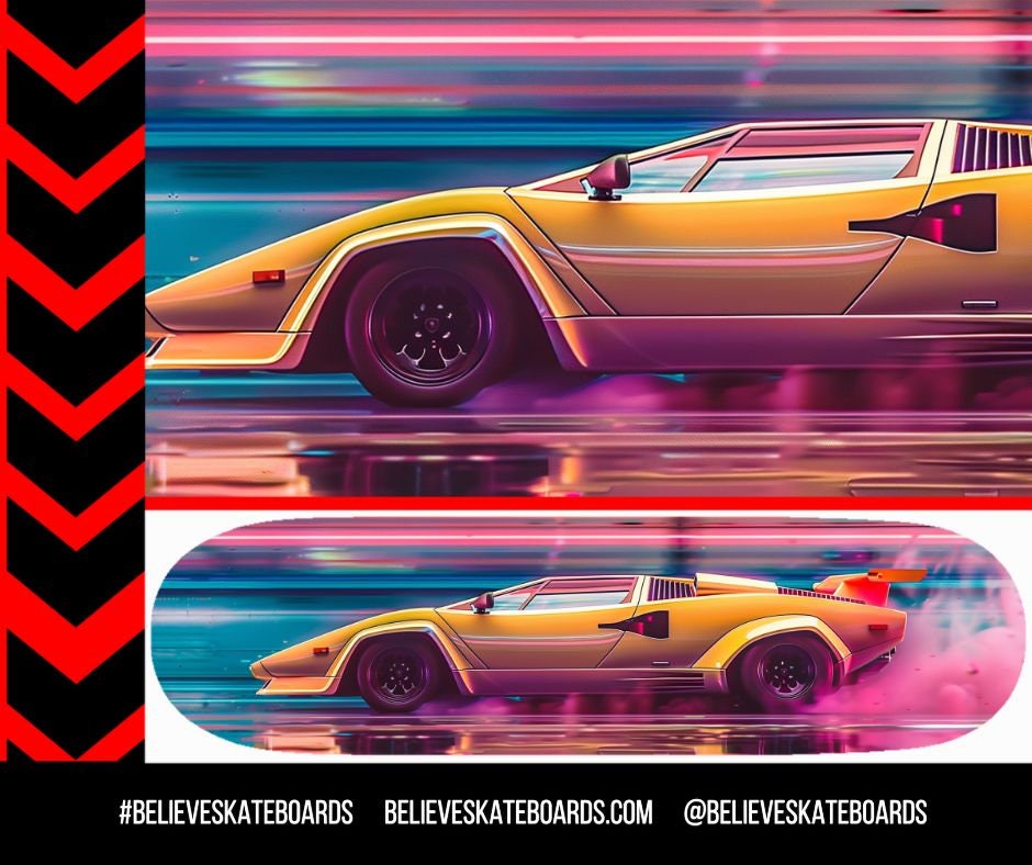 Lamborghini Automotive Art Skateboard Deck — Design 04