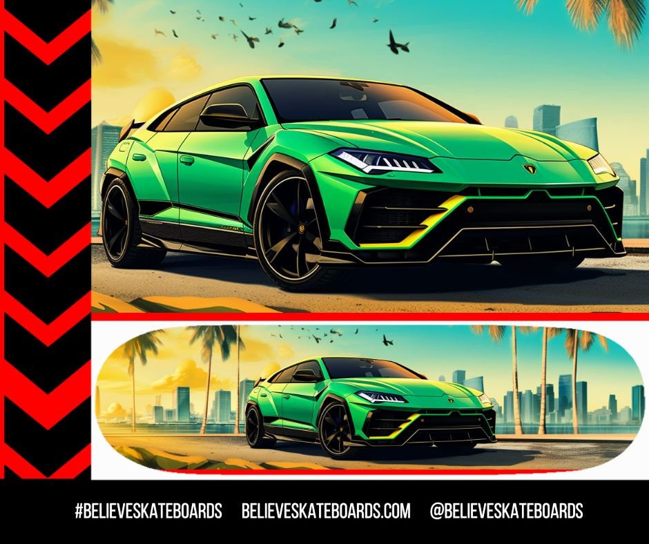 Lamborghini Automotive Art Skateboard Deck — Design 06