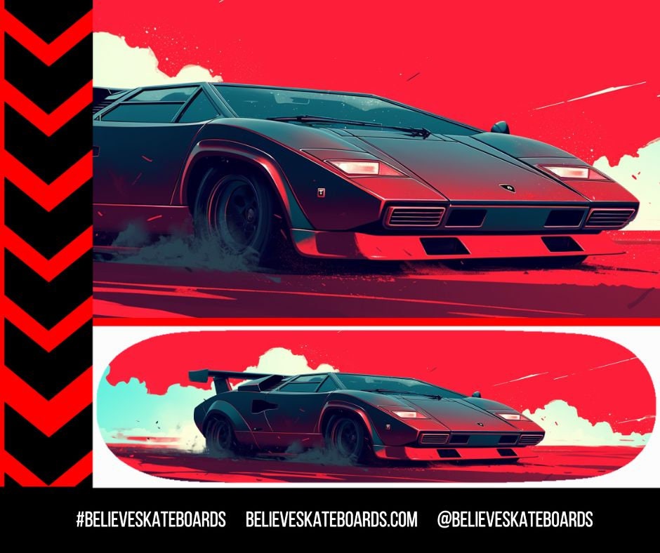 Lamborghini Automotive Art Skateboard Deck — Design 07