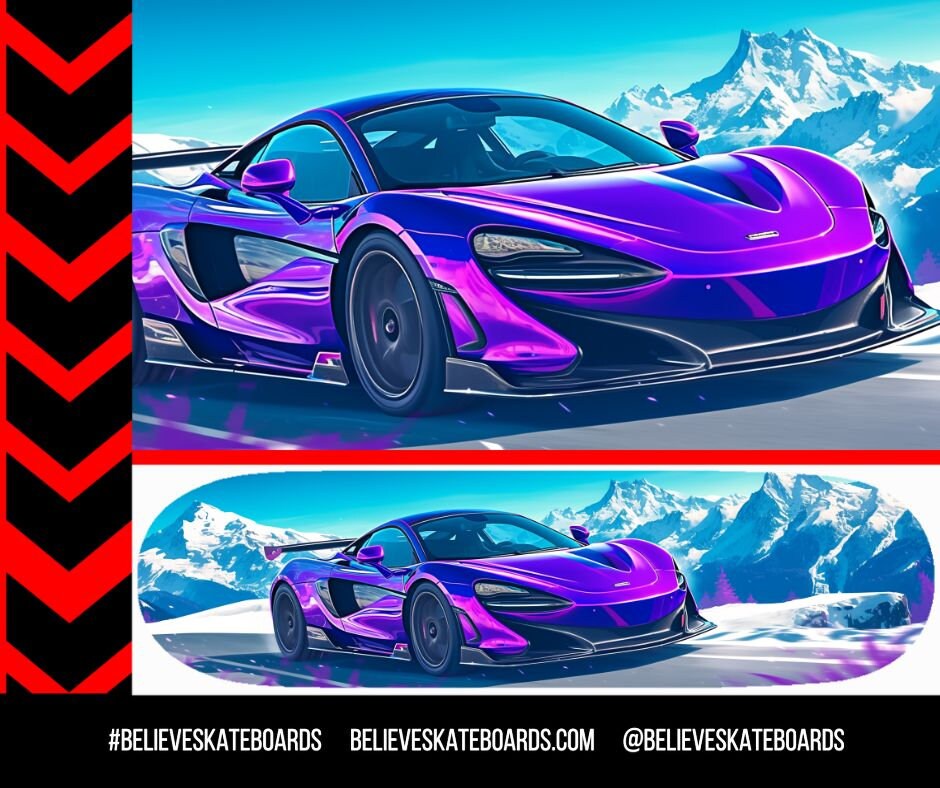 McLaren Automotive Art Skateboard Deck — Design 07