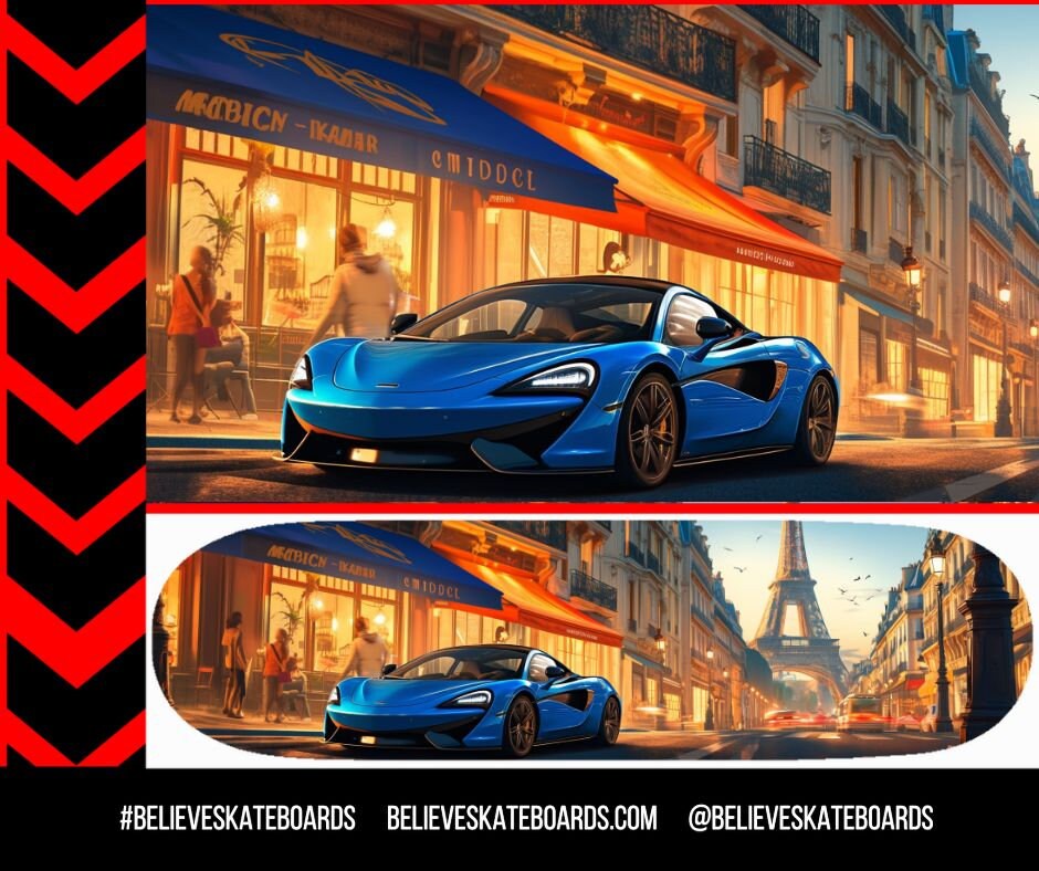 McLaren Automotive Art Skateboard Deck — Design 11