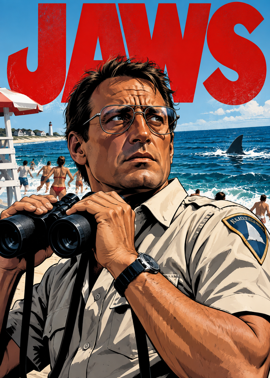 Jaws — 5x7 Horror Canvas — Design 4