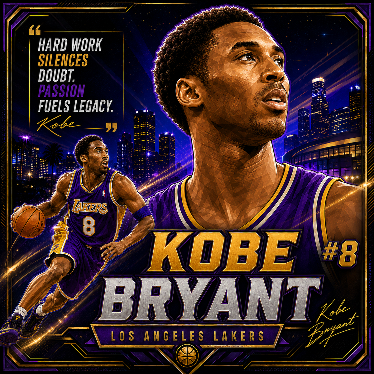 Kobe Bryant – Lakers 4x4 Tile