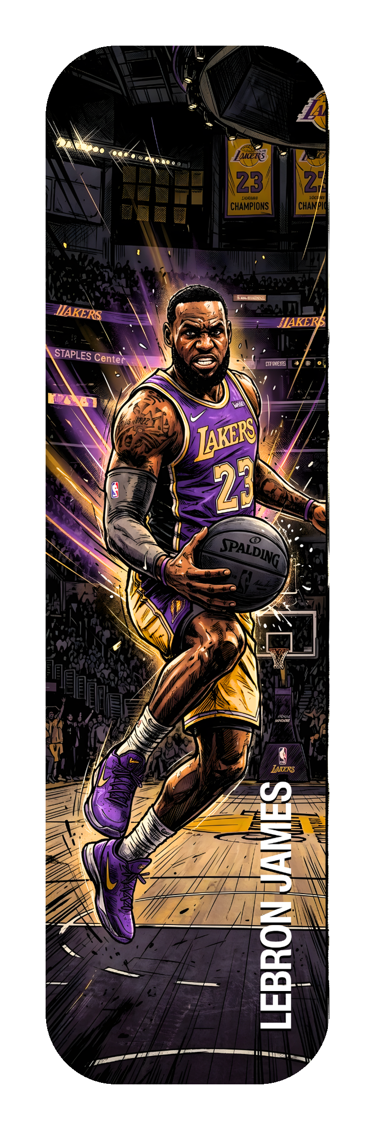 LeBron James Lakers Comic Drive — Skateboard Deck