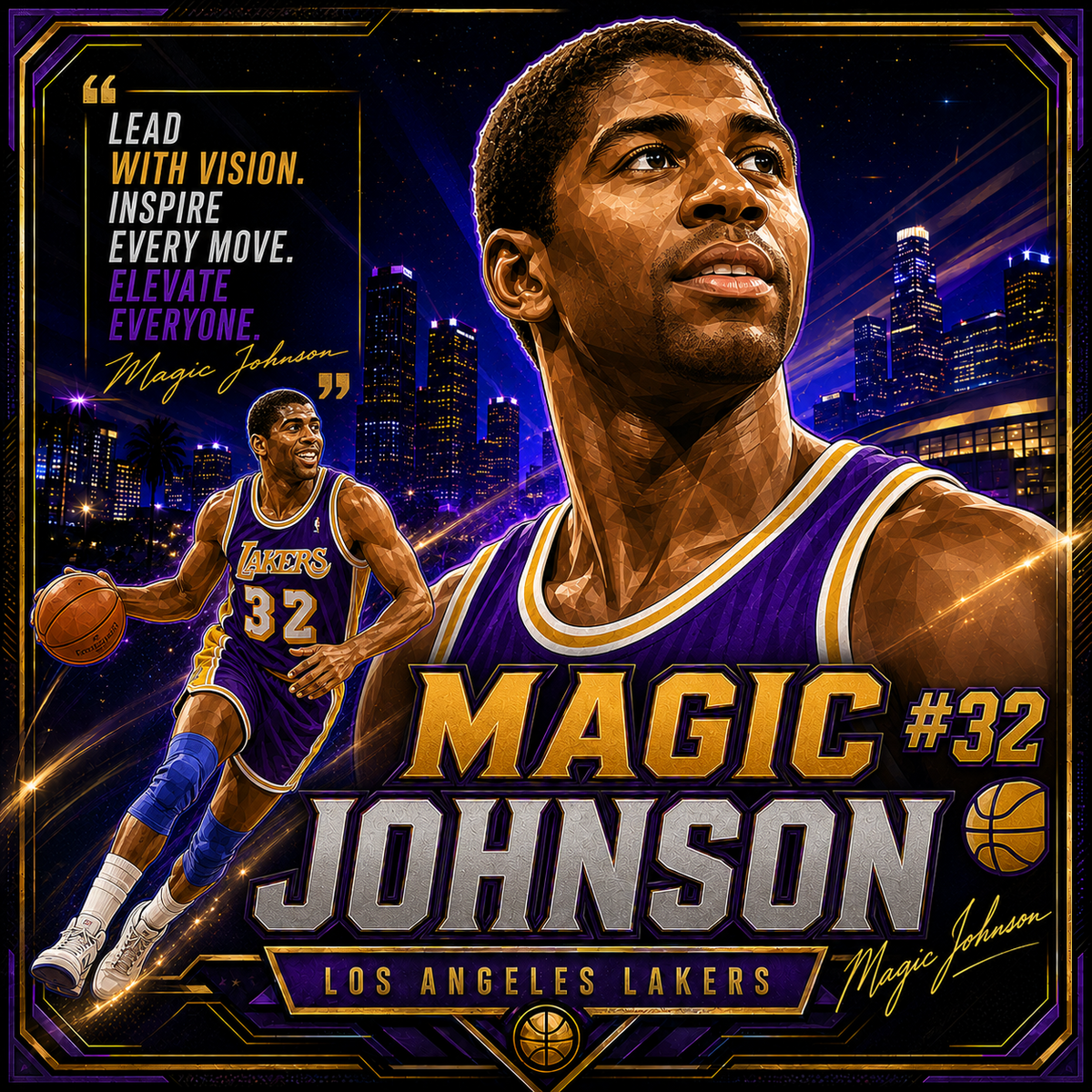 Magic Johnson – Lakers 4x4 Tile