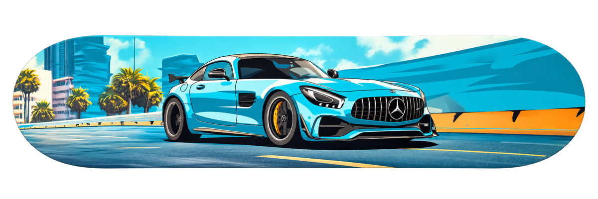 Mercedes AMG Turquoise Coastal Run — Skateboard Deck