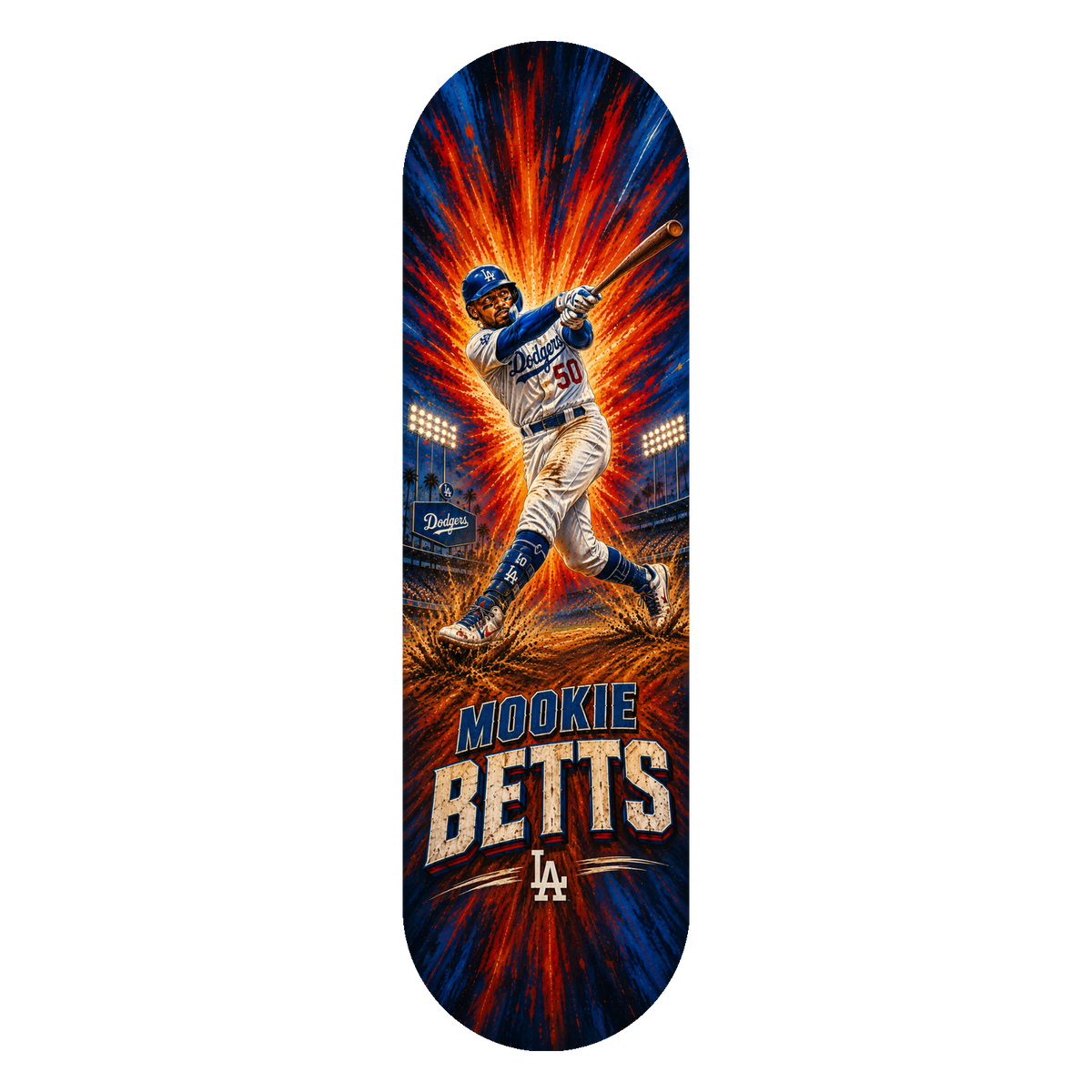 Mookie Betts Dodgers Fireburst — Skateboard Deck