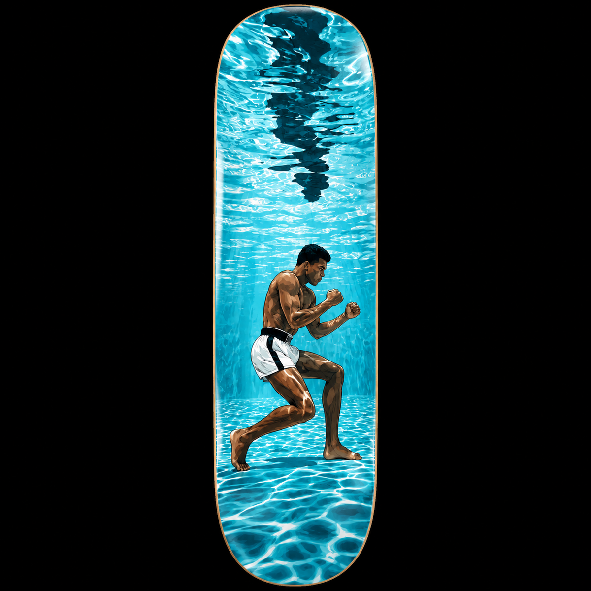 Muhammad Ali Underwater Boxing Skateboard Deck