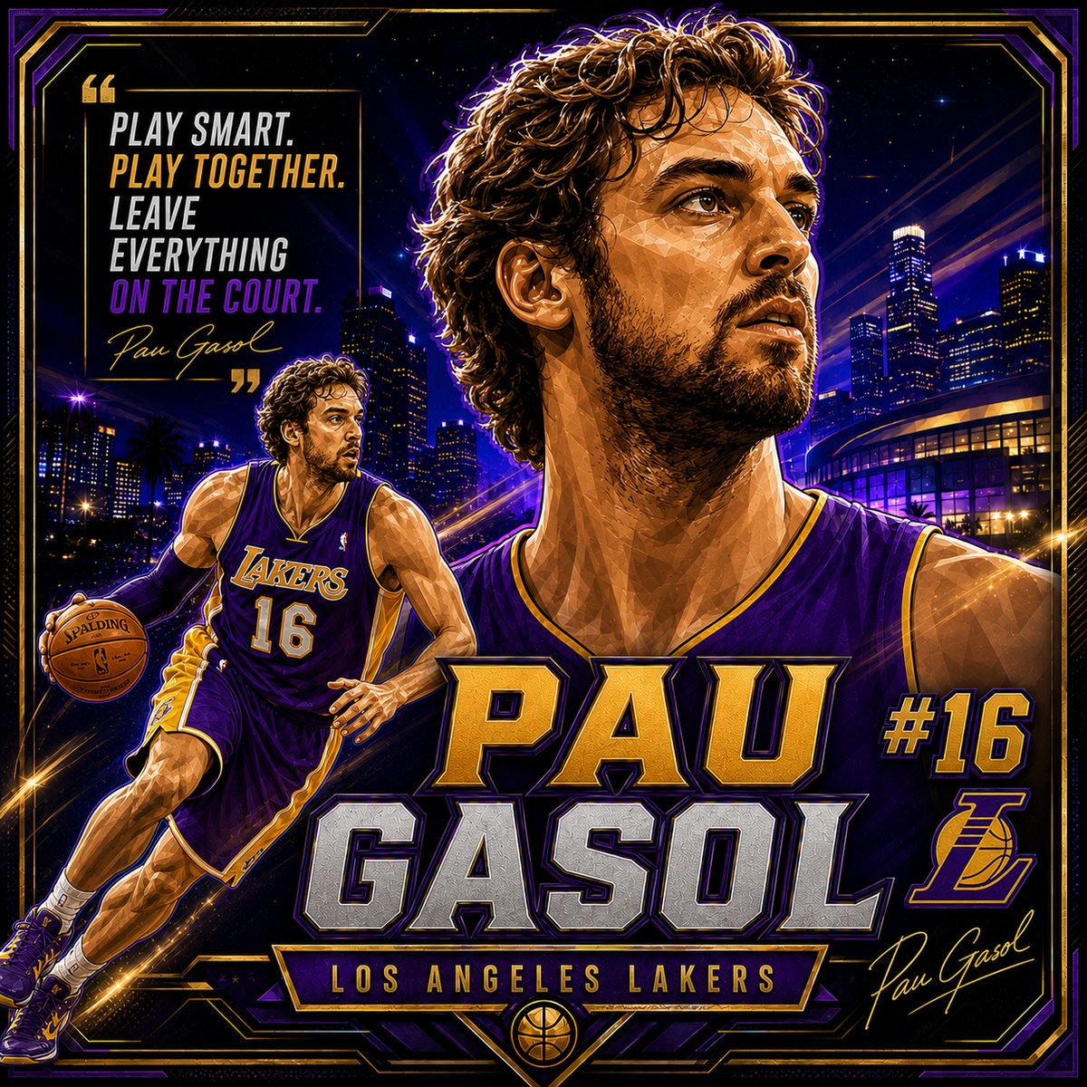 Pau Gasol – Lakers 4x4 Tile
