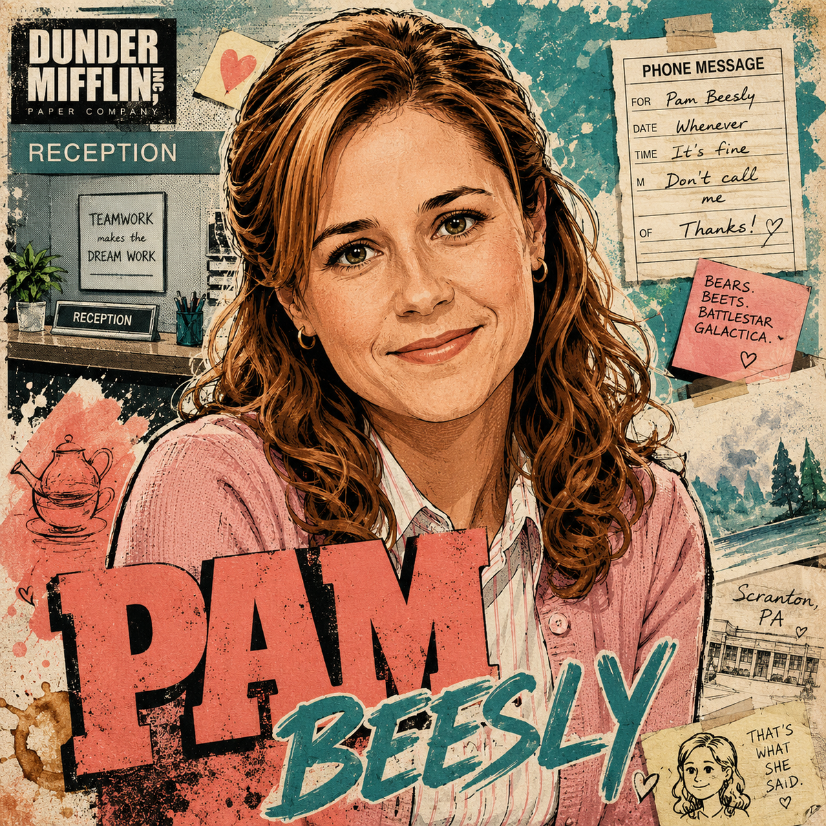 Pam Beesly – The Office 4x4 Tile