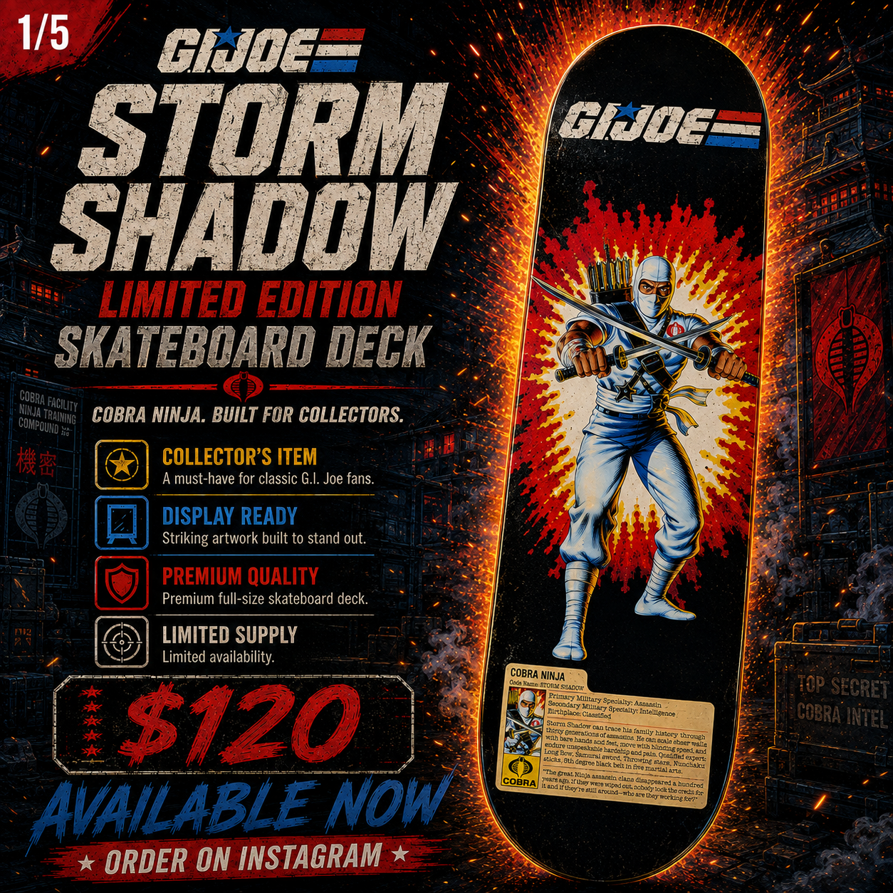 Cobra Ninja - Customized Skateboard